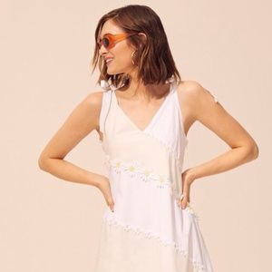 Solid & Striped Floral Bias-Cut Cotton Dress